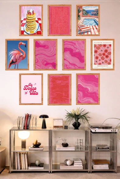 UNT 10'lu Çerçeve Görünümlü Mutfak | Modern | Retro Duvar Posteri Tablo Seti– 15x20 cm MDF UV Baskı Çok Renkli 15 x 20 ürün görseli 1