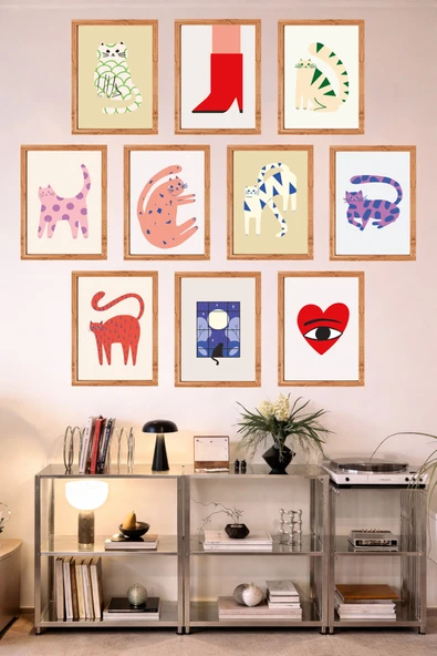 UNT 10'lu Çerçeve Görünümlü Mutfak | Modern | Retro Duvar Posteri Tablo Seti– 15x20 cm MDF UV Baskı Çok Renkli 15 x 20 ürün görseli 1