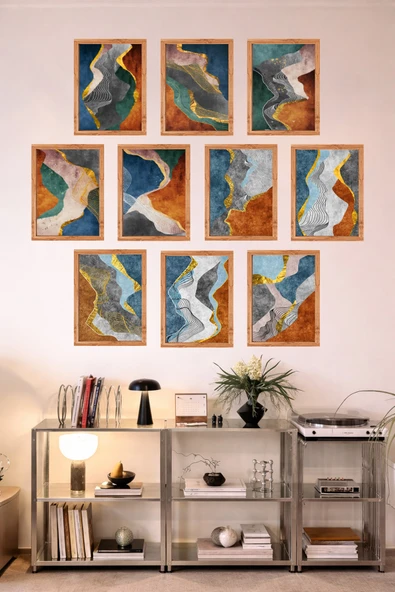 UNT 10'lu Çerçeve Görünümlü Mutfak | Modern | Retro Duvar Posteri Tablo Seti– 15x20 cm MDF UV Baskı Çok Renkli 15 x 20 ürün görseli 1