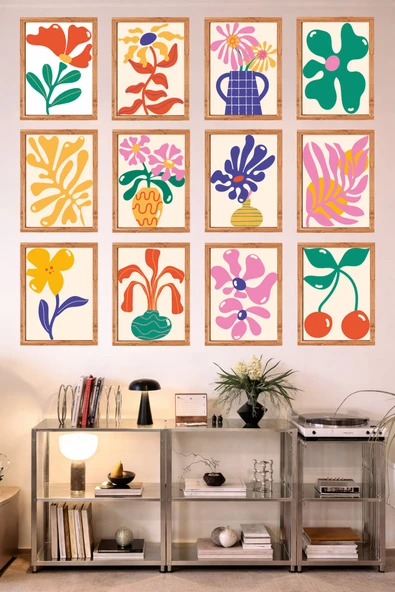 UNT 12’li Çerçeve Görünümlü Mutfak | Modern | Retro Duvar Posteri Tablo Seti– 15x20 cm MDF UV Baskı Çok Renkli 15 x 20 ürün görseli 1
