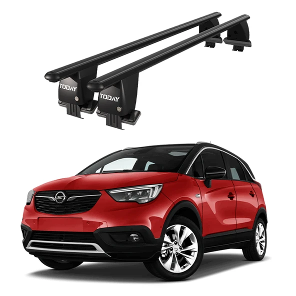 Royal Opel Crossland X (2017-2020) Uyumlu Siyah Kilitli Ara Atkı Port Bagaj Tavan Barı ürün görseli 1