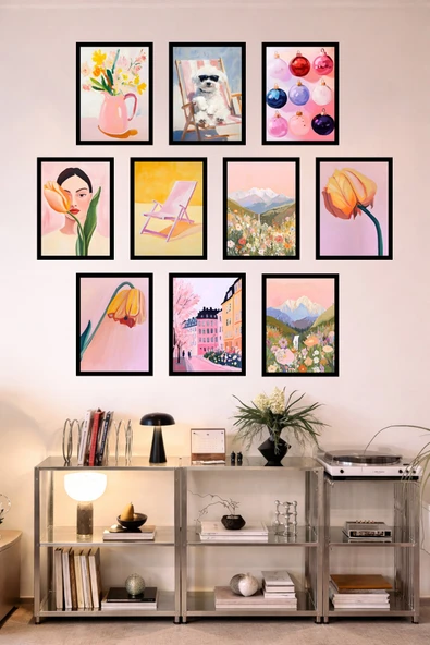 UNT 10'lu Çerçeve Görünümlü Mutfak | Modern | Retro Duvar Posteri Tablo Seti– 15x20 cm MDF UV Baskı Çok Renkli 15 x 20 ürün görseli 1