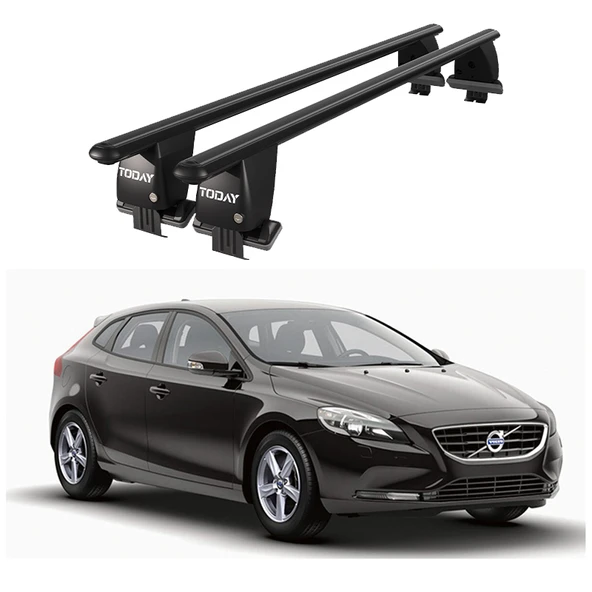 Royal Volvo V40 (2012-2016) Uyumlu Siyah Kilitli Ara Atkı Port Bagaj Tavan Barı ürün görseli 1
