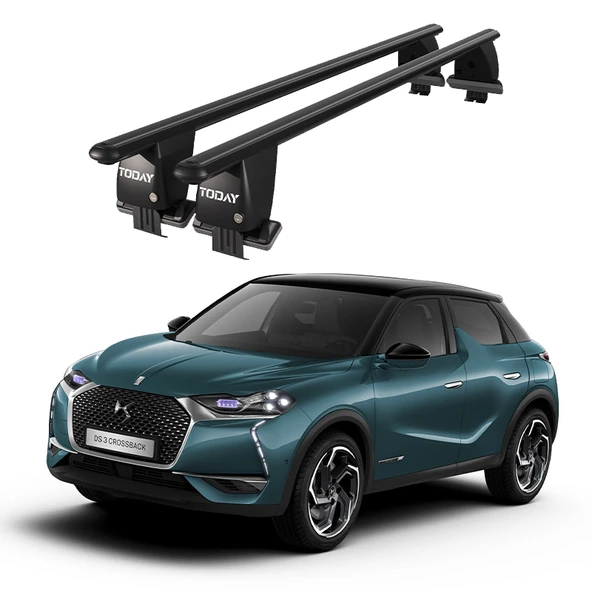 Royal DS 3 Crossback (2018 ve Sonrası) Uyumlu Siyah Kilitli Ara Atkı Port Bagaj Tavan Barı ürün görseli 1
