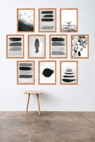 UNT 10'lu Çerçeve Görünümlü Mutfak | Modern | Retro Duvar Posteri Tablo Seti– 15x20 cm MDF UV Baskı Çok Renkli 15 x 20 ürün görseli 1
