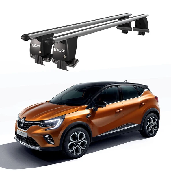 Royal Renault Captur (2019 ve Sonrası) Uyumlu Gri Kilitli Ara Atkı Port Bagaj Tavan Barı ürün görseli 1