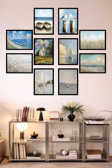 UNT 10'lu Çerçeve Görünümlü Mutfak | Modern | Retro Duvar Posteri Tablo Seti– 15x20 cm MDF UV Baskı Çok Renkli 15 x 20 ürün görseli 1