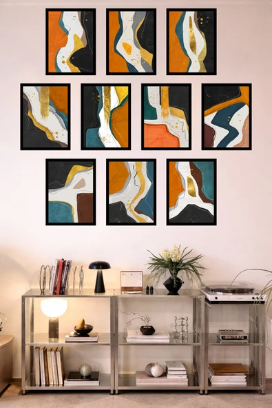 UNT 10'lu Çerçeve Görünümlü Mutfak | Modern | Retro Duvar Posteri Tablo Seti– 15x20 cm MDF UV Baskı Çok Renkli 15 x 20 ürün görseli 1
