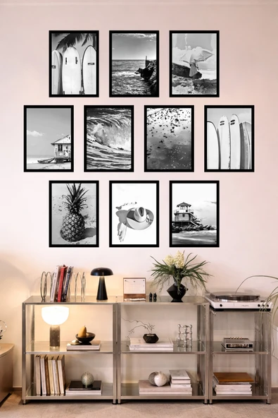 UNT 10'lu Çerçeve Görünümlü Mutfak | Modern | Retro Duvar Posteri Tablo Seti– 15x20 cm MDF UV Baskı Çok Renkli 15 x 20 ürün görseli 1