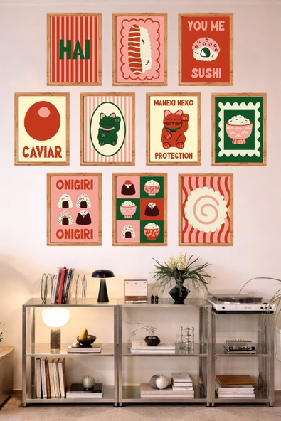 UNT 10'lu Çerçeve Görünümlü Mutfak | Modern | Retro Duvar Posteri Tablo Seti– 15x20 cm MDF UV Baskı Çok Renkli 15 x 20 ürün görseli 1