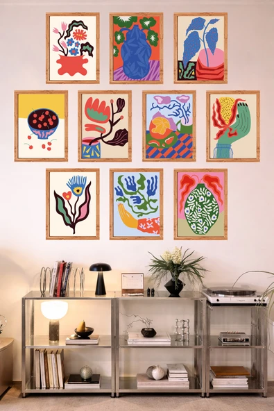 UNT 10'lu Çerçeve Görünümlü Mutfak | Modern | Retro Duvar Posteri Tablo Seti– 15x20 cm MDF UV Baskı Çok Renkli 15 x 20 ürün görseli 1