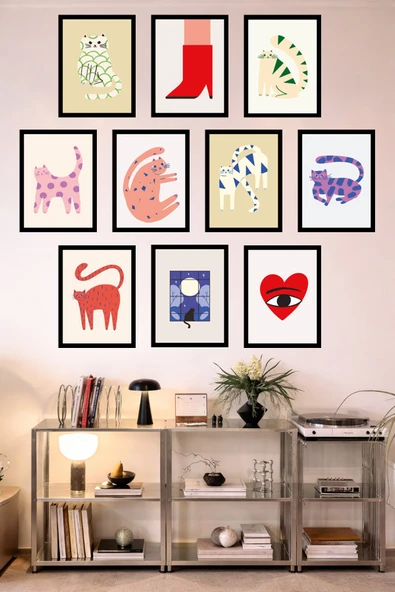 UNT 10'lu Çerçeve Görünümlü Mutfak | Modern | Retro Duvar Posteri Tablo Seti– 15x20 cm MDF UV Baskı Çok Renkli 15 x 20 ürün görseli 1