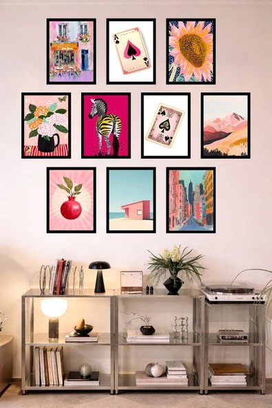 UNT 10'lu Çerçeve Görünümlü Mutfak | Modern | Retro Duvar Posteri Tablo Seti– 15x20 cm MDF UV Baskı Çok Renkli 15 x 20 ürün görseli 1
