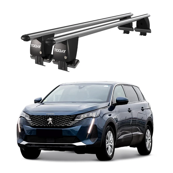 Royal Peugeot 5008 (2021 ve Sonrası) Uyumlu Gri Kilitli Ara Atkı Port Bagaj Tavan Barı ürün görseli 1