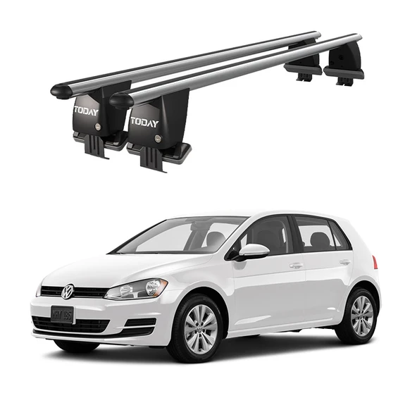 Royal Volkswagen Golf (2012 - 2019) Uyumlu Gri Kilitli Ara Atkı Port Bagaj Tavan Barı ürün görseli 1