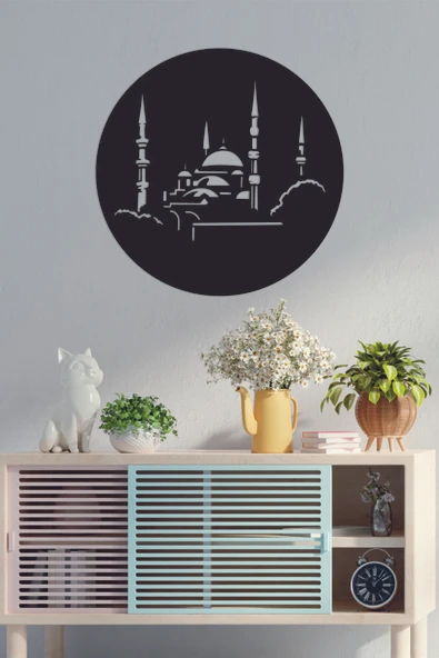 UNT Cami İslami Dekor Tablo siyah 48 x 48 ürün görseli 1