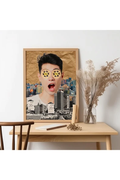 UNT Ahşap Çerçeveli Modern Art Tablo Çok Renkli 30 x 40 ürün görseli 1