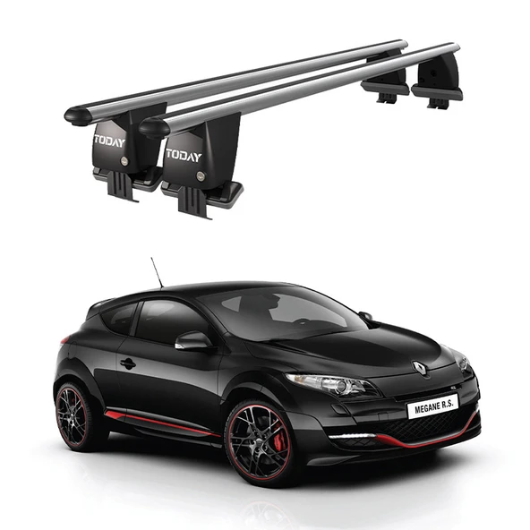 Royal Renault Megane (2009 - 2016) Uyumlu Gri Kilitli Ara Atkı Port Bagaj Tavan Barı ürün görseli 1