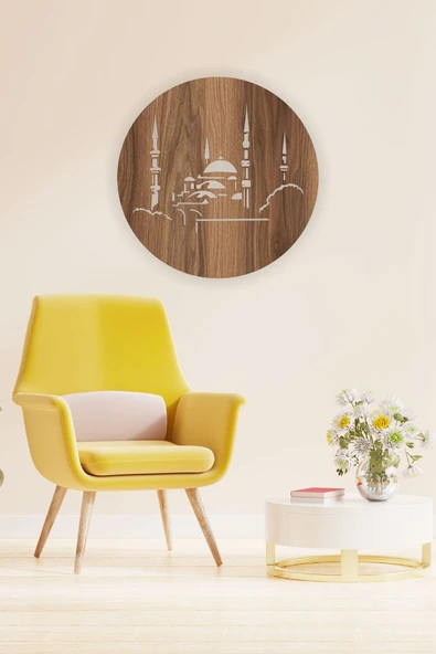 UNT Cami İslami Dekor Tablo ceviz 48 x 48 ürün görseli 1