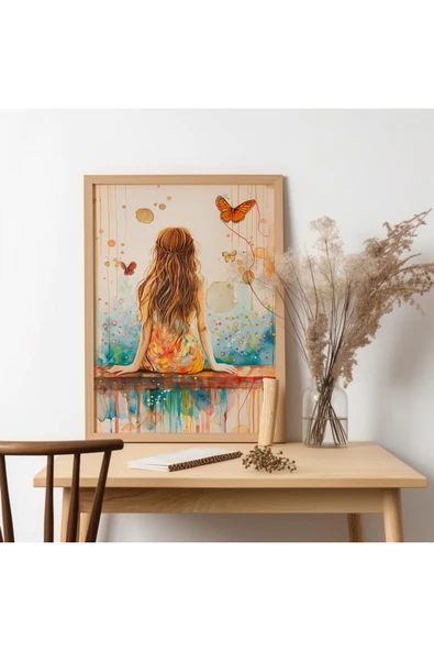 UNT Ahşap Çerçeveli Bohomien Tablo Çok Renkli 30 x 40 ürün görseli 1