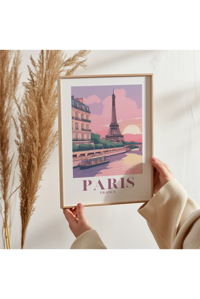 UNT Ahşap Çerçeveli "Paris" Tablo Çok Renkli 30 x 40 ürün görseli 1