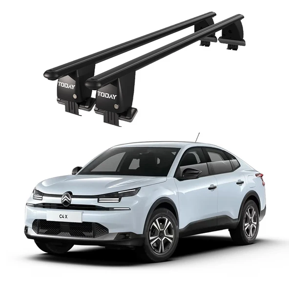 Royal Citroen C4X / E C4X (2022 ve Sonrası) Uyumlu Siyah Kilitli Ara Atkı Port Bagaj Tavan Barı ürün görseli 1