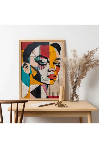 UNT Ahşap Çerçeveli Abstract Art Tablo Çok Renkli 30 x 40 ürün görseli 1