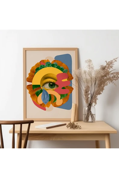 UNT Ahşap Çerçeveli Modern Art Tablo Çok Renkli 30 x 40 ürün görseli 1