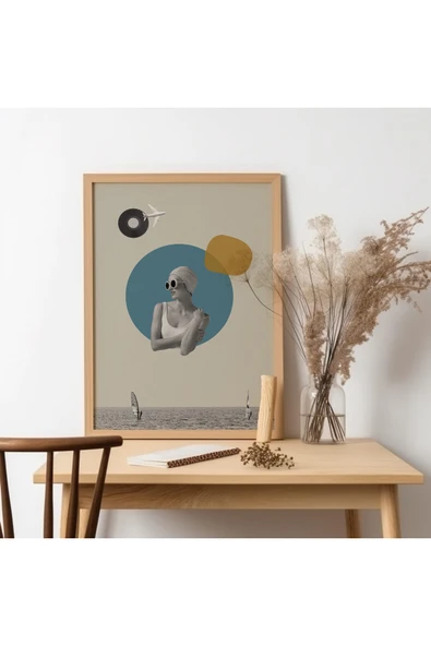 UNT Ahşap Çerçeveli Modern Art Tablo Çok Renkli 30 x 40 ürün görseli 1