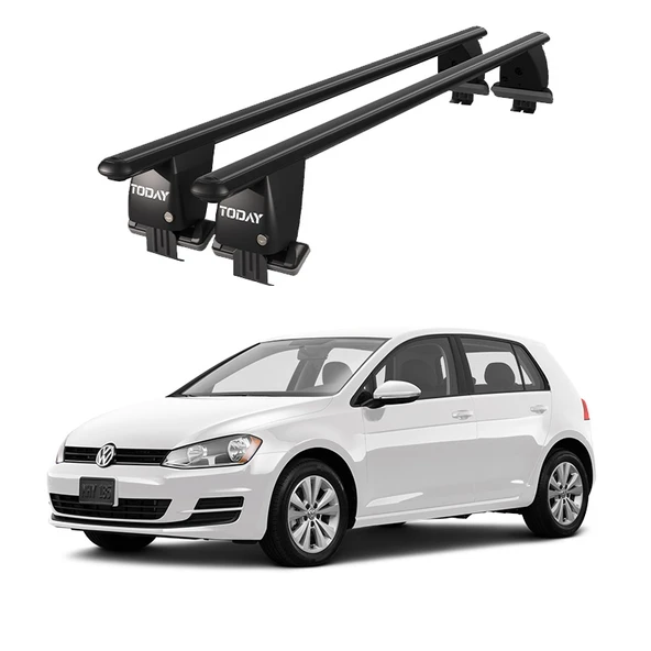 Royal Volkswagen Golf (2012 - 2019) Uyumlu Siyah Kilitli Ara Atkı Port Bagaj Tavan Barı ürün görseli 1