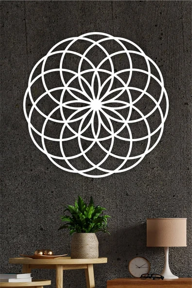 UNT Torus Duvar Dekoru-süsü, Ahşap Dekoratif Tablo BEYAZ 48 x 48 ürün görseli 1