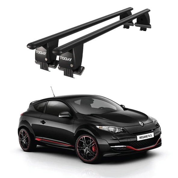Royal Renault Megane (2009 - 2016) Uyumlu Siyah Kilitli Ara Atkı Port Bagaj Tavan Barı ürün görseli 1