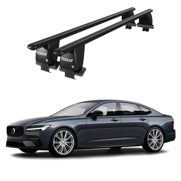 Royal Volvo S90 (2016 ve Sonrası) Uyumlu Siyah Kilitli Ara Atkı Port Bagaj Tavan Barı ürün görseli 1
