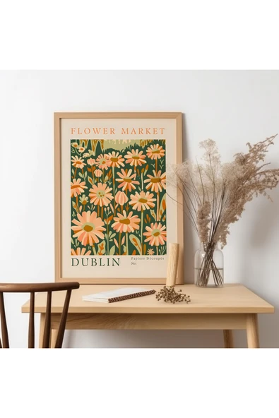 UNT Flower Market  - Dublin Ahşap Çerçeveli  Tablo Çok Renkli 30 x 40 ürün görseli 1