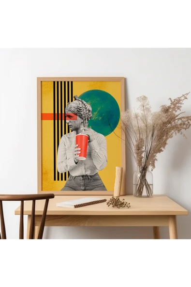 UNT Ahşap Çerçeveli Modern Art Tablo Çok Renkli 30 x 40 ürün görseli 1