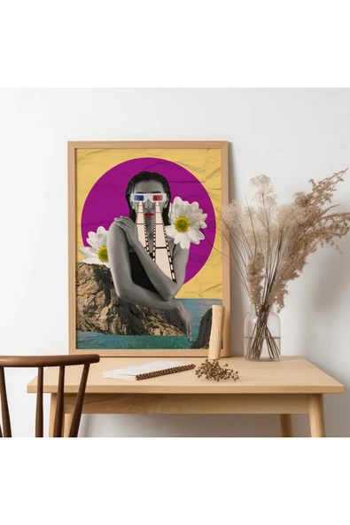 UNT Ahşap Çerçeveli Modern Art Tablo Çok Renkli 30 x 40 ürün görseli 1