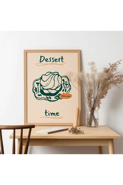 UNT Ahşap Çerçeveli "Dessert Time" Tablo Çok Renkli 30 x 40 ürün görseli 1