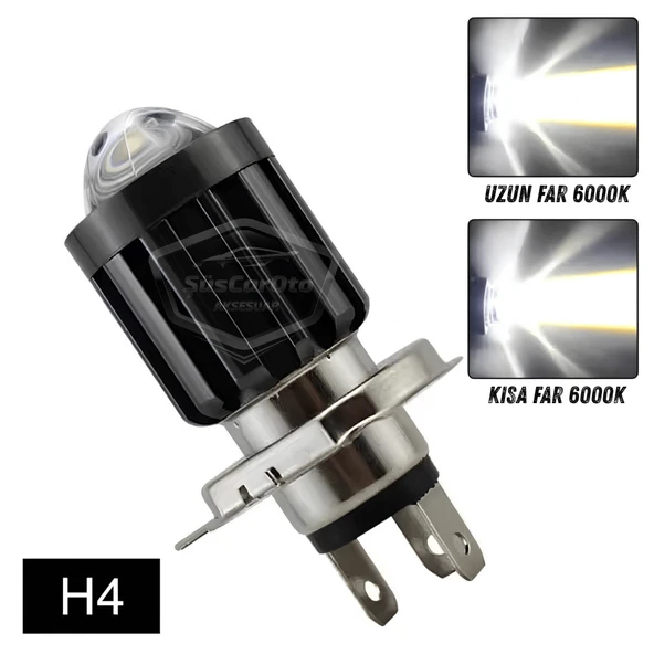 Vw Bora 1998-2006 Uyumlu Mercekli Far Ampulü Led Xenon Beyaz Renk Far Şimşek Etkili CSP Led Lamba Uzun Kısa 2 Adet Takım ürün görseli 1