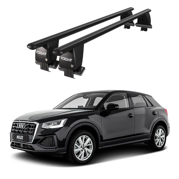 Royal Audi Q2 (2016 ve Sonrası) Uyumlu Siyah Kilitli Ara Atkı Port Bagaj Tavan Barı ürün görseli 1