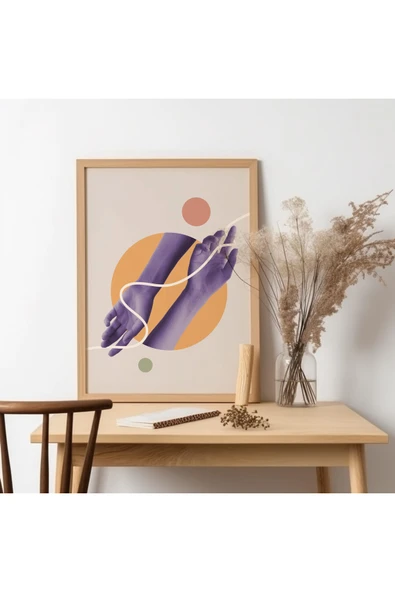 UNT Ahşap Çerçeveli Modern Art Tablo Çok Renkli 30 x 40 ürün görseli 1