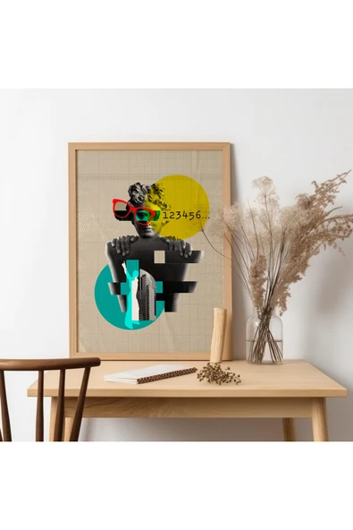 UNT Ahşap Çerçeveli Modern Art Tablo Çok Renkli 30 x 40 ürün görseli 1