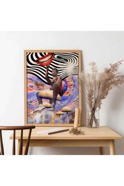 UNT Ahşap Çerçeveli Modern Art Tablo Çok Renkli 30 x 40 ürün görseli 1
