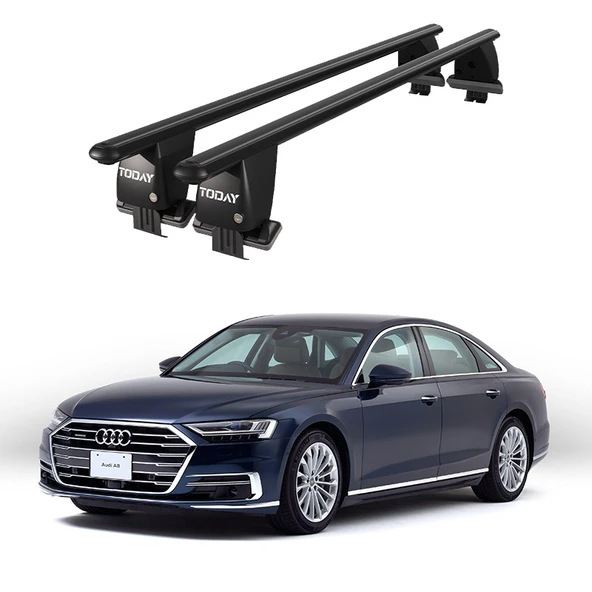 Royal Audi A8 (2017 ve Sonrası) Uyumlu Siyah Kilitli Ara Atkı Port Bagaj Tavan Barı ürün görseli 1