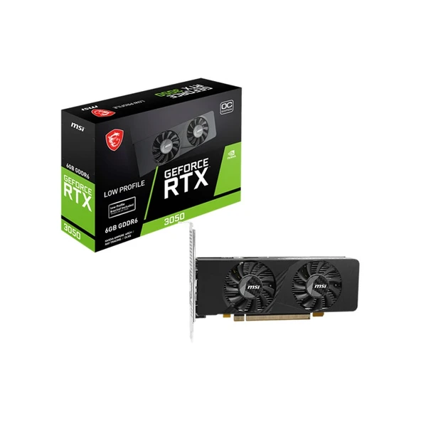 MSI GEFORCE RTX3050 LP E 6G OC 6GB GDDR6 96BIT 1XDP 2XDP EKRAN KARTI ürün görseli 1