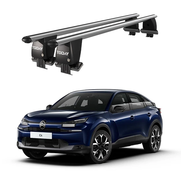 Royal Citroen C4 (2020 ve Sonrası) Uyumlu Gri Kilitli Ara Atkı Port Bagaj Tavan Barı ürün görseli 1