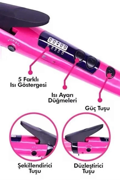 Saç Düzleştirici Şekillendirici Saç Maşası İkili Şekillendirici Isı Ayarlı ürün görseli 1