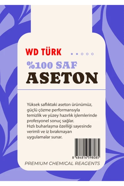 WD Türk WD Türk ASETON %100 Saf Premium Kaliteli 3 adet 1 lt ürün görseli 1