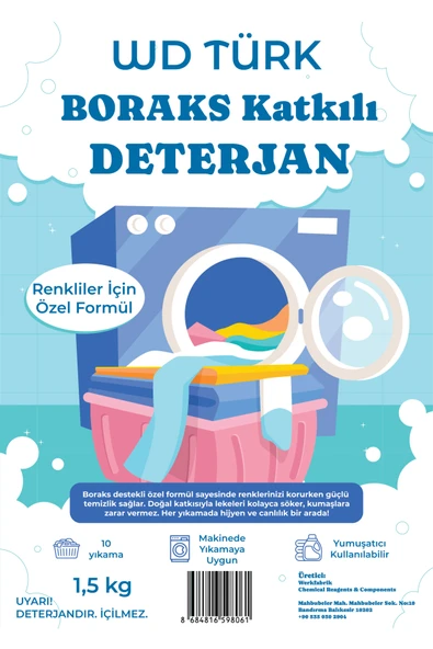 WD Türk WD Türk Boraks Katkılı Deterjan 1,5 kg Renkliler İçin Özel ürün görseli 1