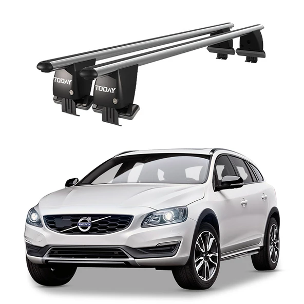Royal Volvo V60 (2011-2018) Uyumlu Gri Kilitli Ara Atkı Port Bagaj Tavan Barı ürün görseli 1