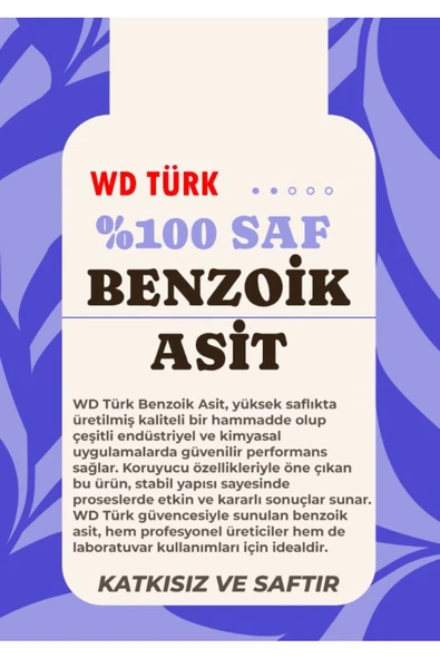 WD Türk WD Türk Benzoik Asit Toz Haldedir 50 gr ürün görseli 1